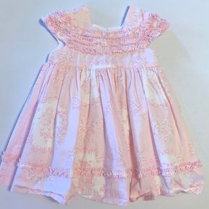 Pink Toile Print Dress • 6/9 Month